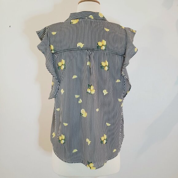3/$30 Iris Lemon Striped Blouse - Picture 3 of 7